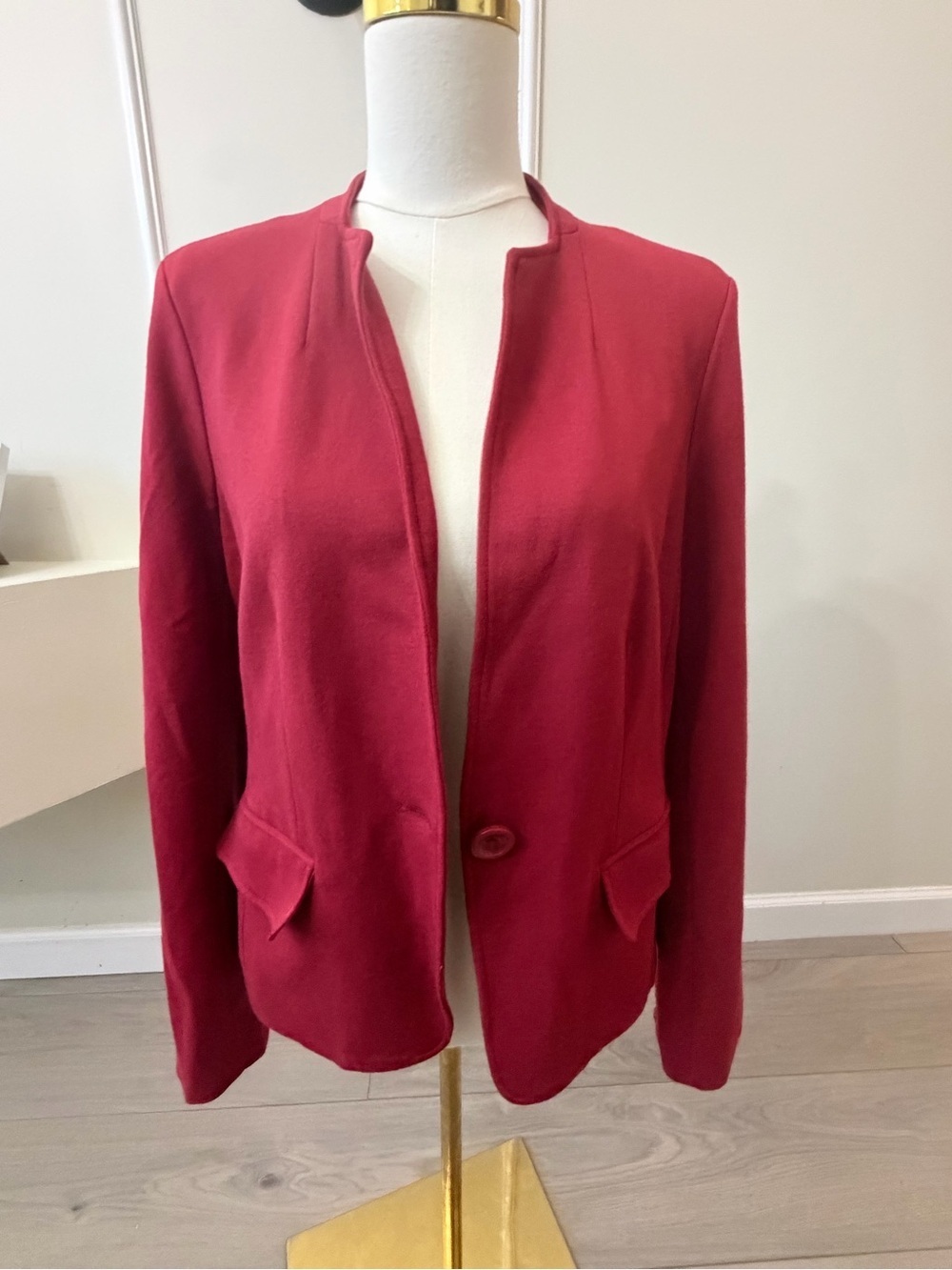Premise Deep Raspberry Open-Front Collarless Blazer - Picture 4 of 9
